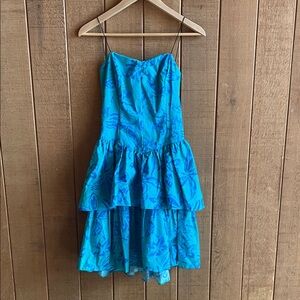 All that Jazz Vibrant Blue Layered Midi Dress